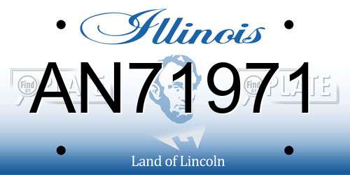 AN71971 Illinois License Plate