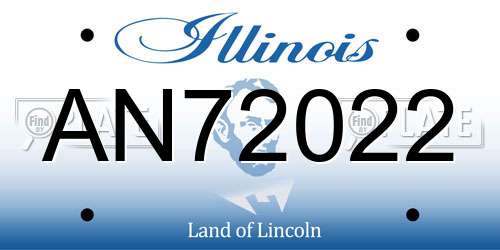 AN72022 Illinois License Plate