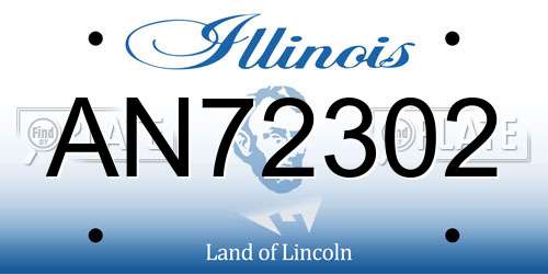 AN72302 Illinois License Plate