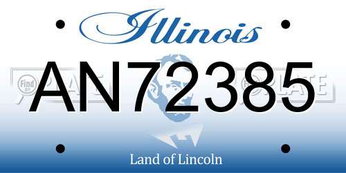 AN72385 Illinois License Plate