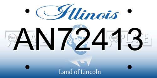 AN72413 Illinois License Plate