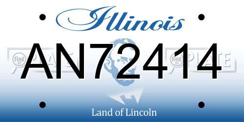 AN72414 Illinois License Plate