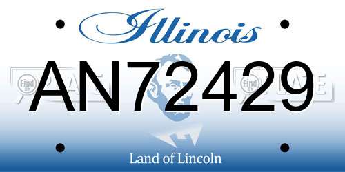 AN72429 Illinois License Plate