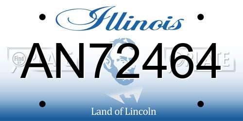 AN72464 Illinois License Plate