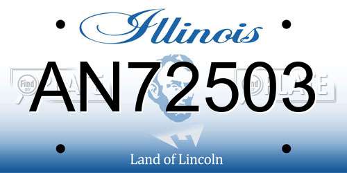 AN72503 Illinois License Plate