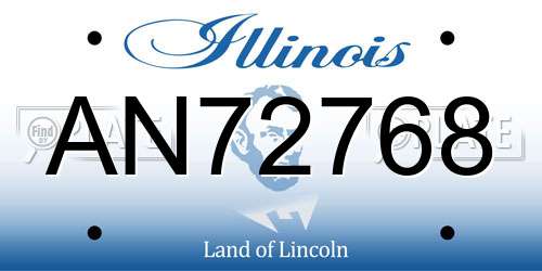 AN72768 Illinois License Plate