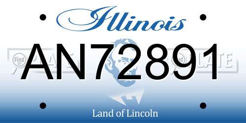 AN72891 Illinois License Plate