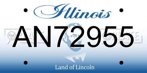 AN72955 Illinois License Plate