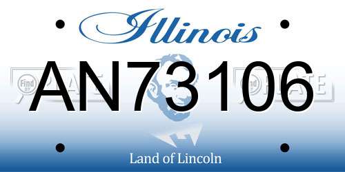 AN73106 Illinois License Plate
