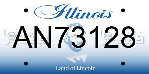 AN73128 Illinois License Plate