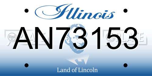 AN73153 Illinois License Plate