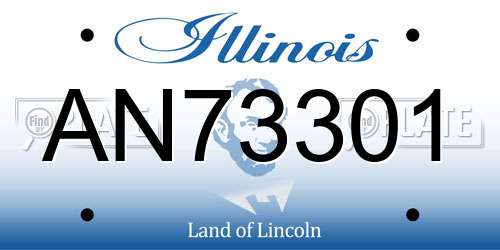 AN73301 Illinois License Plate