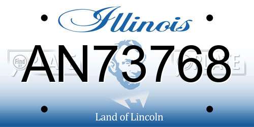 AN73768 Illinois License Plate