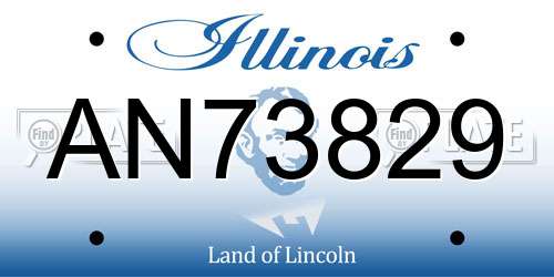 AN73829 Illinois License Plate