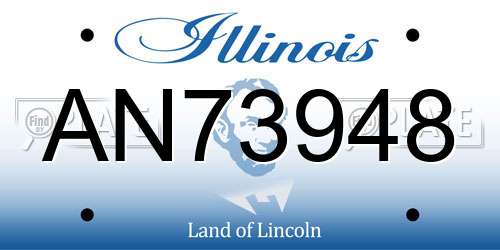 AN73948 Illinois License Plate