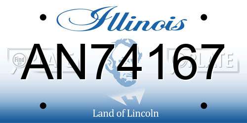 AN74167 Illinois License Plate