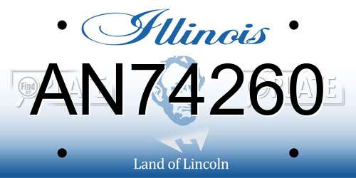 AN74260 Illinois License Plate