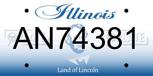 AN74381 Illinois License Plate