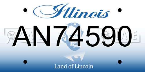 AN74590 Illinois License Plate