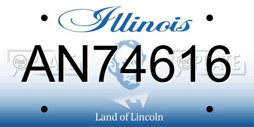 AN74616 Illinois License Plate