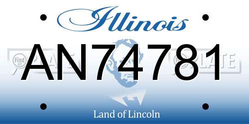 AN74781 Illinois License Plate