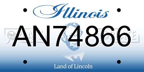 AN74866 Illinois License Plate