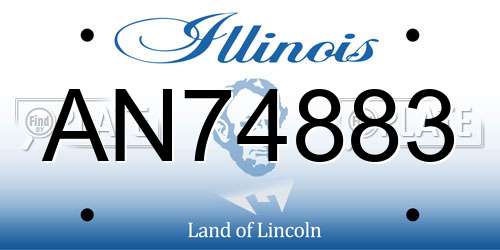 AN74883 Illinois License Plate