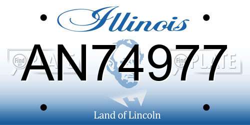 AN74977 Illinois License Plate