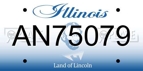 AN75079 Illinois License Plate