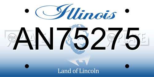 AN75275 Illinois License Plate