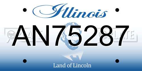 AN75287 Illinois License Plate