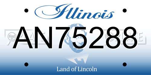 AN75288 Illinois License Plate