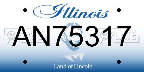 AN75317 Illinois License Plate