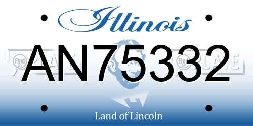 AN75332 Illinois License Plate