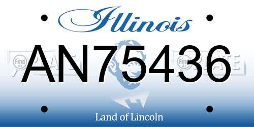 AN75436 Illinois License Plate