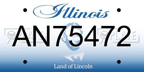 AN75472 Illinois License Plate