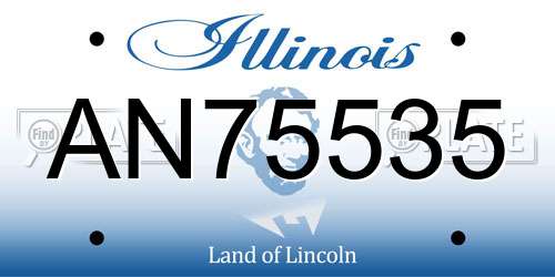 AN75535 Illinois License Plate