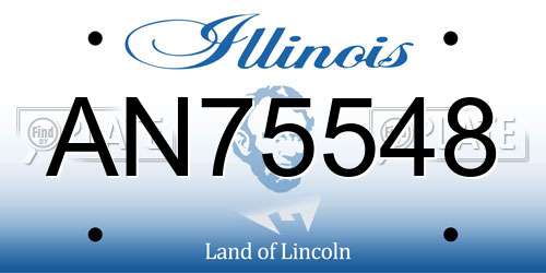 AN75548 Illinois License Plate
