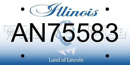 AN75583 Illinois License Plate