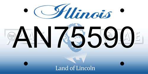 AN75590 Illinois License Plate