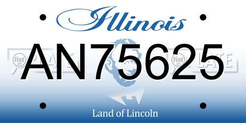 AN75625 Illinois License Plate
