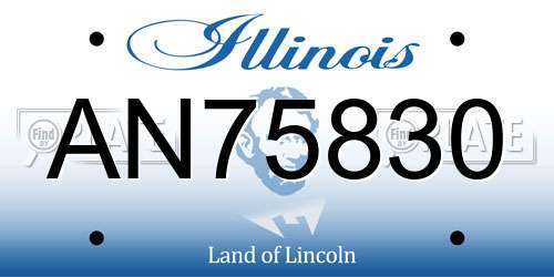 AN75830 Illinois License Plate
