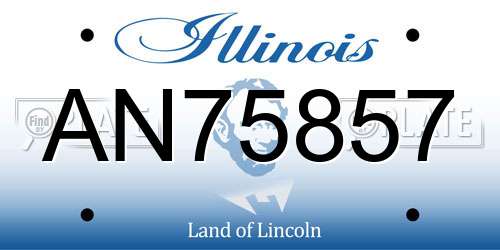 AN75857 Illinois License Plate