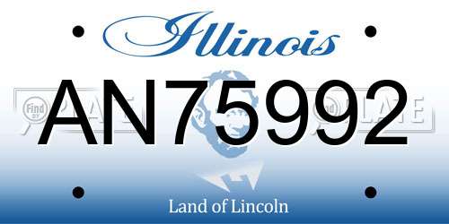 AN75992 Illinois License Plate