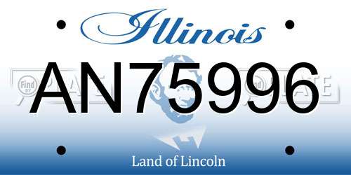 AN75996 Illinois License Plate