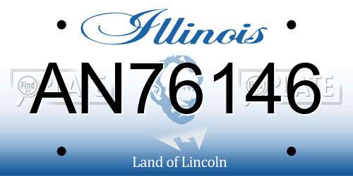 AN76146 Illinois License Plate