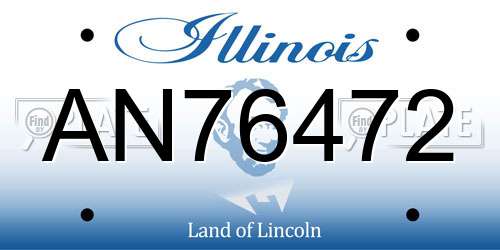 AN76472 Illinois License Plate