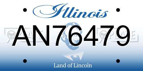 AN76479 Illinois License Plate