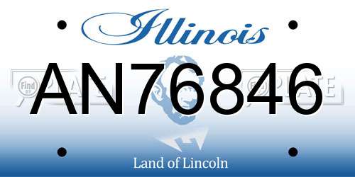 AN76846 Illinois License Plate