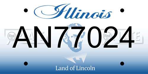 AN77024 Illinois License Plate